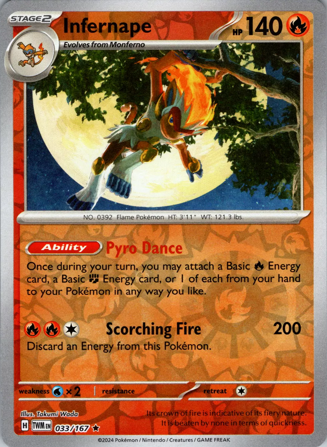 Infernape (033/167) [Scarlet & Violet: Twilight Masquerade] | Pegasus Games WI