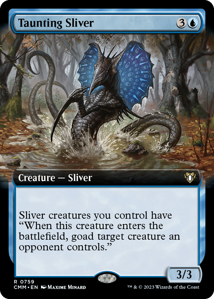 Taunting Sliver (Extended Art) [Commander Masters] | Pegasus Games WI