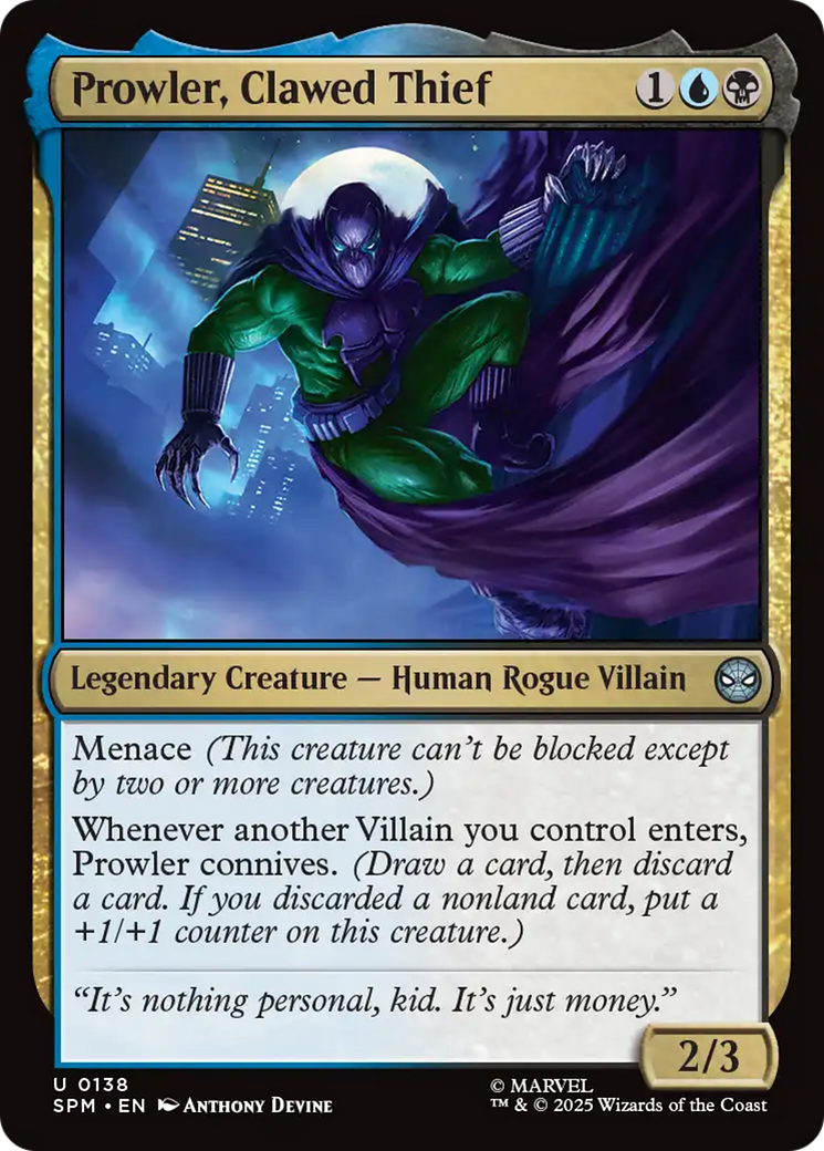 Prowler, Clawed Thief [Marvel's Spider-Man] | Pegasus Games WI