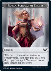 Fractal // Rowan, Scholar of Sparks Emblem Double-Sided Token [Strixhaven: School of Mages Tokens] | Pegasus Games WI