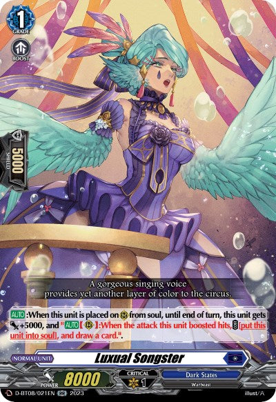 Luxual Songster (D-BT08/021EN) [Minerva Rising] | Pegasus Games WI