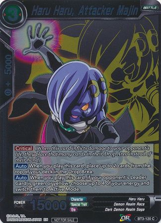 Haru Haru, Attacker Majin (Event Pack 3 - 2019) (BT3-120_PR) [Promotion Cards] | Pegasus Games WI