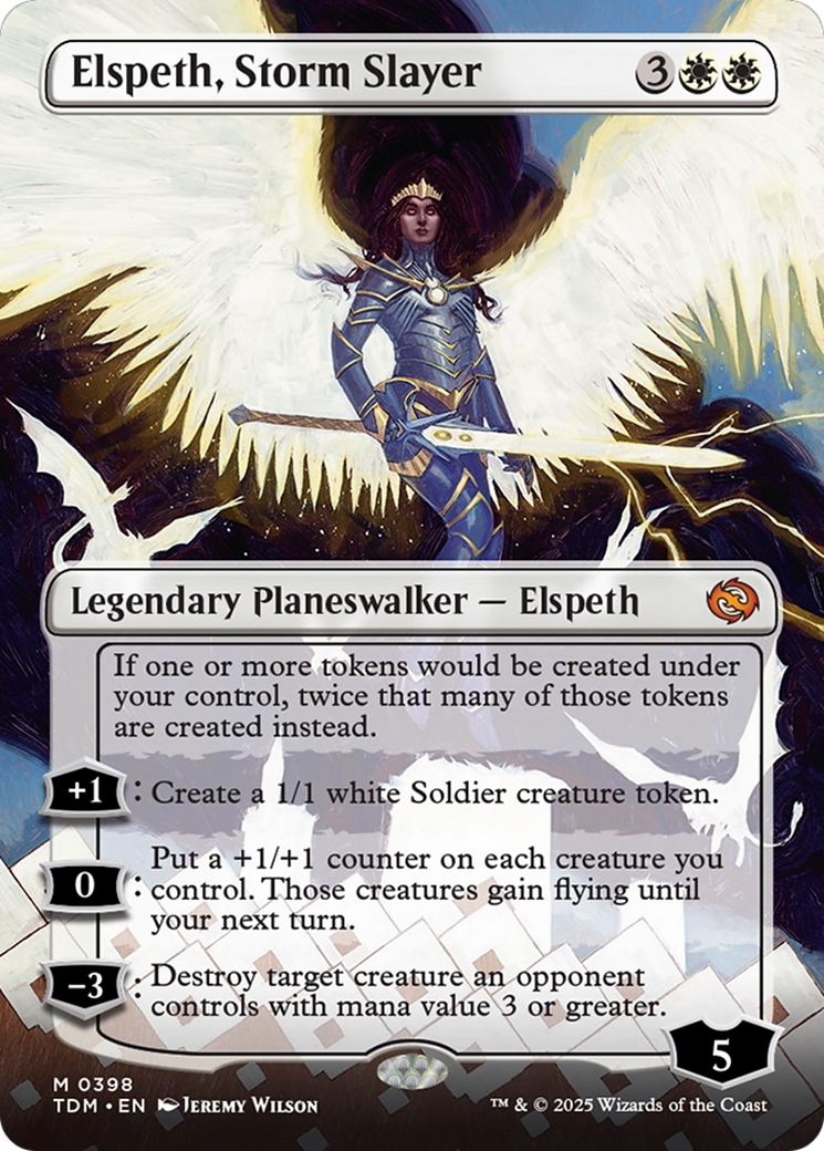 Elspeth, Storm Slayer (Borderless) [Tarkir: Dragonstorm] | Pegasus Games WI