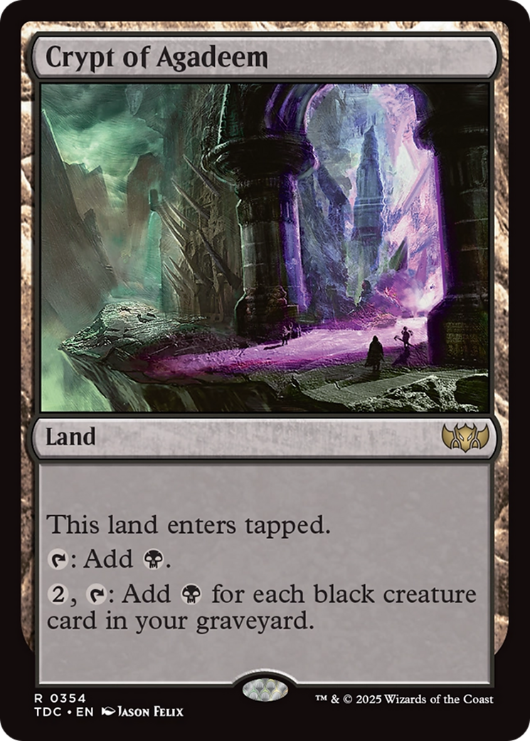 Crypt of Agadeem [Tarkir: Dragonstorm Commander] | Pegasus Games WI
