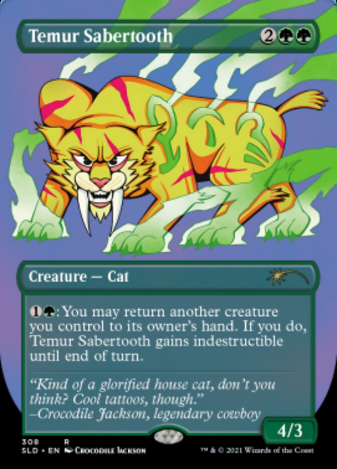 Temur Sabertooth (Borderless) [Secret Lair Drop Series] | Pegasus Games WI