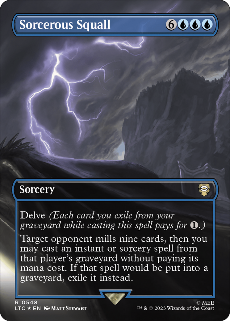 Sorcerous Squall (Borderless) (Surge Foil) [The Lord of the Rings: Tales of Middle-Earth Commander] | Pegasus Games WI