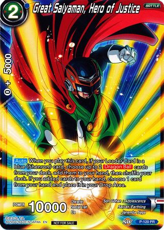 Great Saiyaman, Hero of Justice (Power Booster) (P-120) [Promotion Cards] | Pegasus Games WI