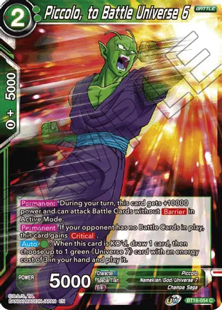 Piccolo, to Battle Universe 6 (BT16-054) [Realm of the Gods] | Pegasus Games WI