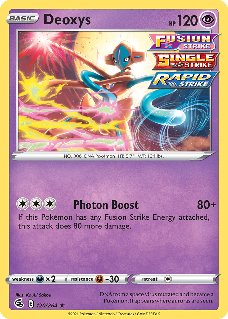 Deoxys (120/264) (Theme Deck Exclusive) [Sword & Shield: Fusion Strike] | Pegasus Games WI