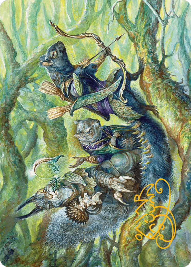 The Odd Acorn Gang Art Card (Gold-Stamped Signature) [Bloomburrow Art Series] | Pegasus Games WI