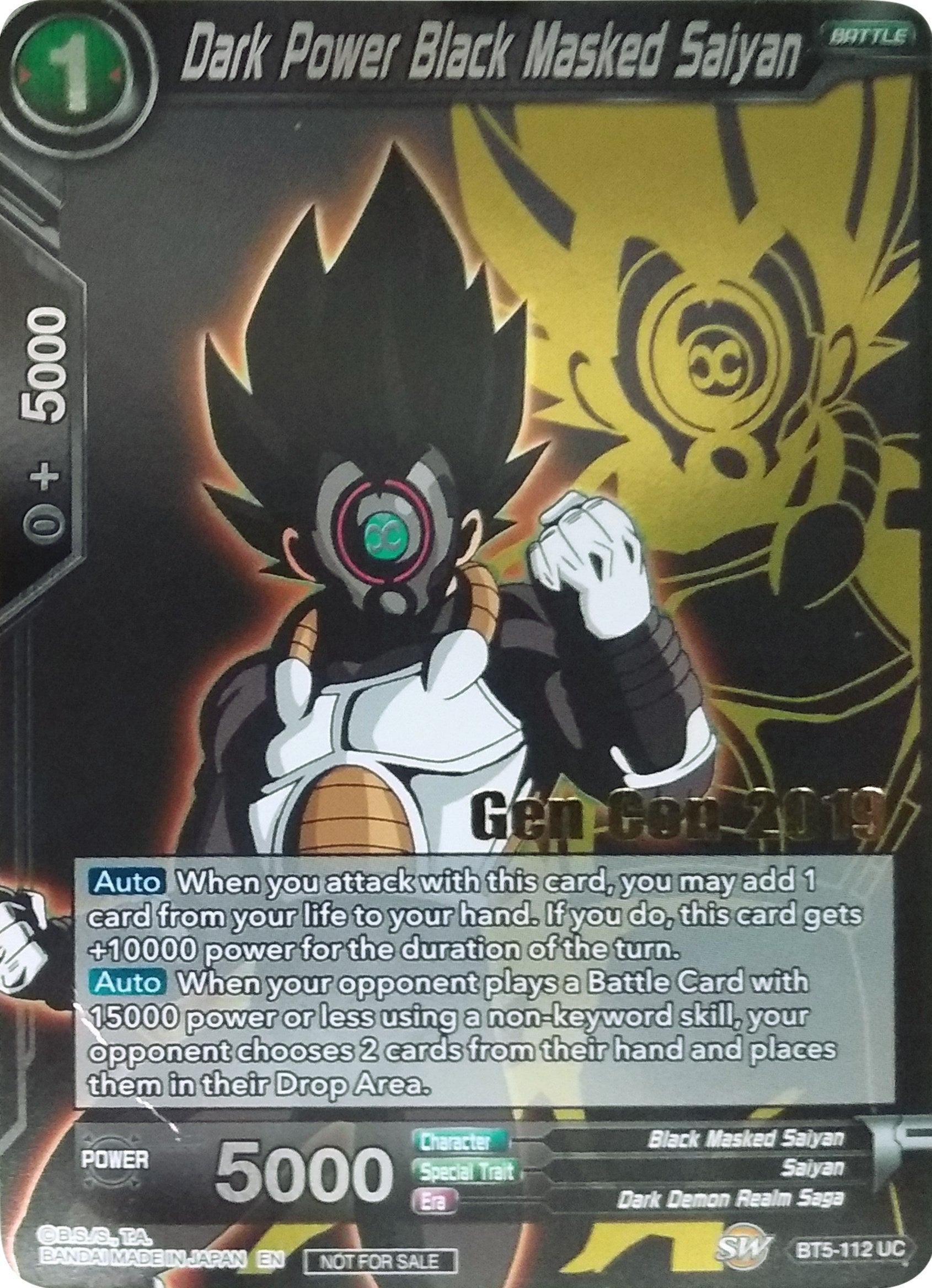 Dark Power Black Masked Saiyan (Gen Con 2019) (BT5-112) [Promotion Cards] | Pegasus Games WI