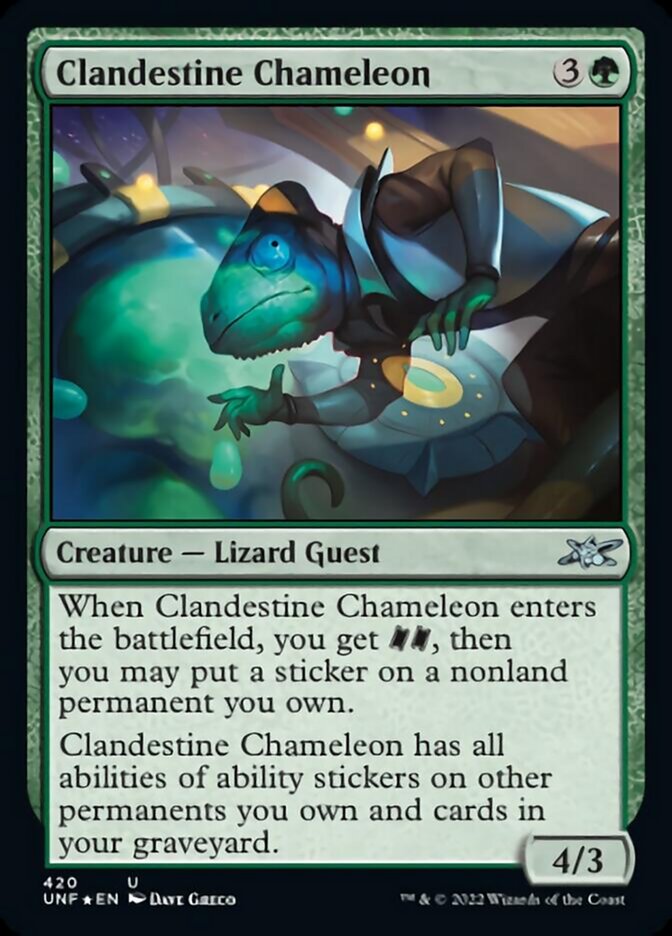 Clandestine Chameleon (Galaxy Foil) [Unfinity] | Pegasus Games WI