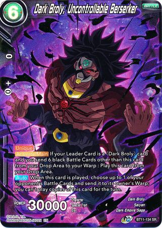 Dark Broly, Uncontrollable Berserker (BT11-134) [Vermilion Bloodline 2nd Edition] | Pegasus Games WI
