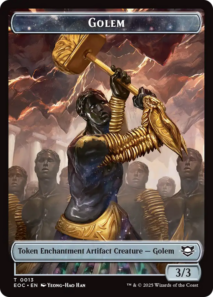 Shapeshifter // Golem (0013) Double-Sided Token [Edge of Eternities Commander Tokens] | Pegasus Games WI