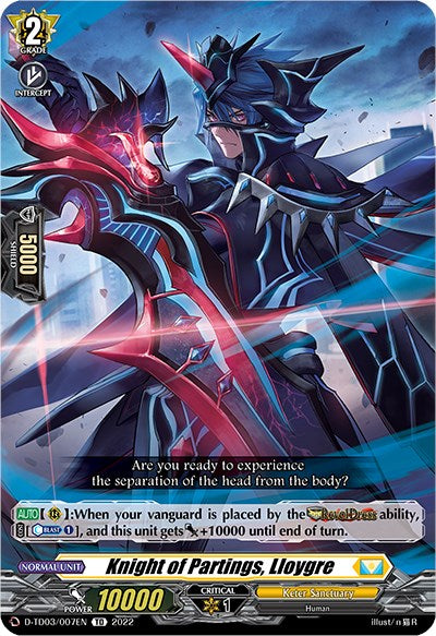Knight of Partings, Lloygre (D-TD03/007EN) [D-TD03: Raika Koshiba -Skyfall Executors-] | Pegasus Games WI
