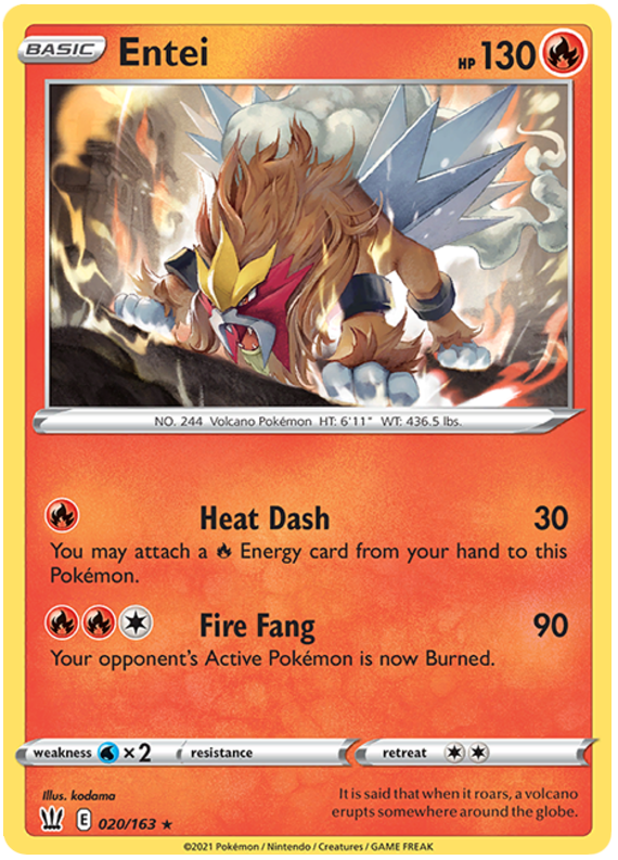 Entei (020/163) [Sword & Shield: Battle Styles] | Pegasus Games WI