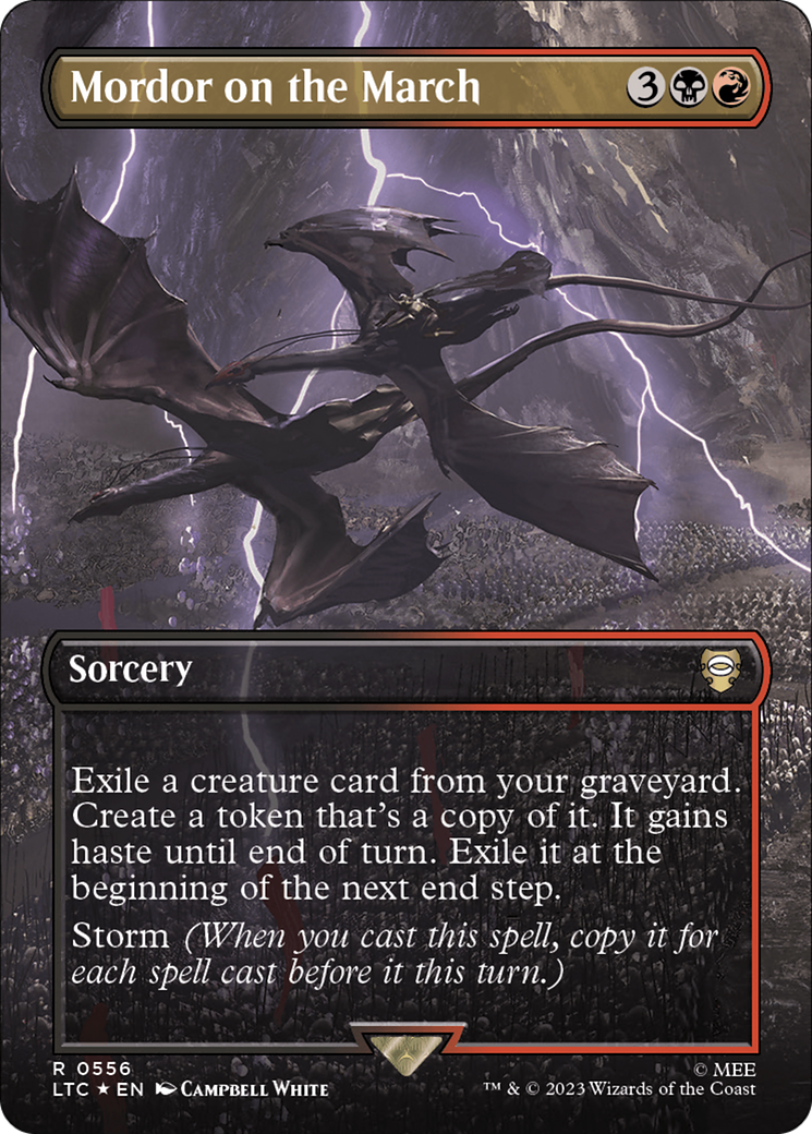 Mordor on the March (Borderless) (Surge Foil) [The Lord of the Rings: Tales of Middle-Earth Commander] | Pegasus Games WI