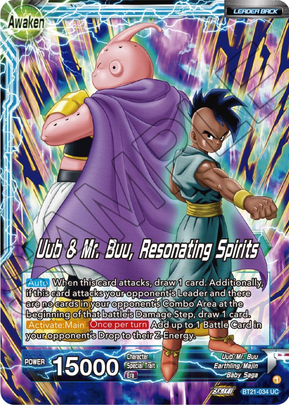 Uub // Uub & Mr. Buu, Resonating Spirits (BT21-034) [Wild Resurgence] | Pegasus Games WI