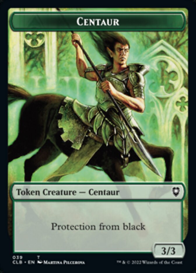 Horror // Centaur Double-Sided Token [Commander Legends: Battle for Baldur's Gate Tokens] | Pegasus Games WI