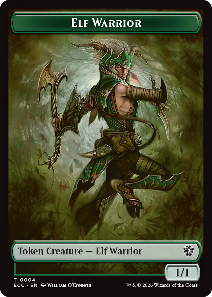 Zombie // Elf Warrior Double-Sided Token [Lorwyn Eclipsed Tokens] | Pegasus Games WI