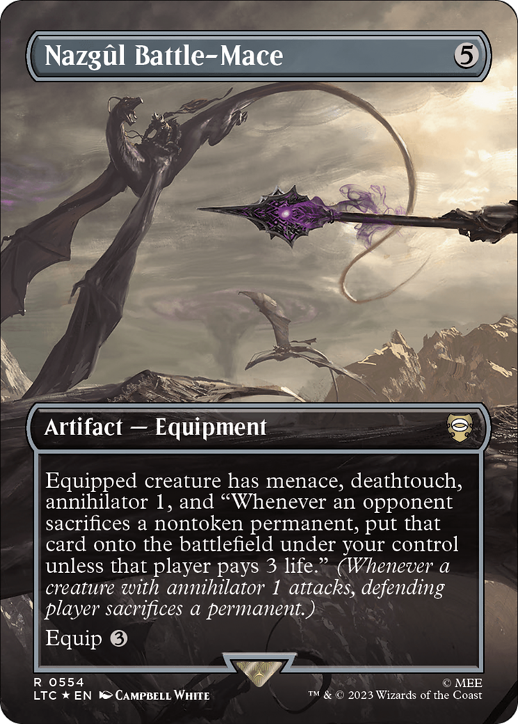 Nazgul Battle-Mace (Borderless) (Surge Foil) [The Lord of the Rings: Tales of Middle-Earth Commander] | Pegasus Games WI