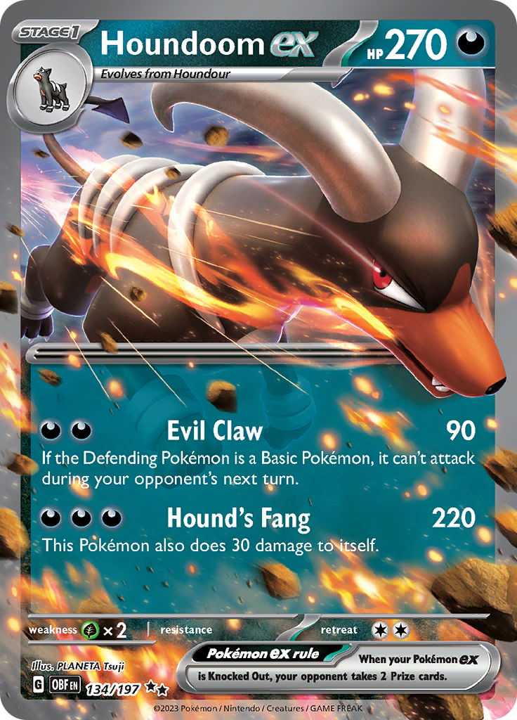 Houndoom ex (134/197) [Scarlet & Violet: Obsidian Flames] | Pegasus Games WI