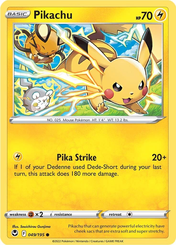 Pikachu (049/195) [Sword & Shield: Silver Tempest] | Pegasus Games WI