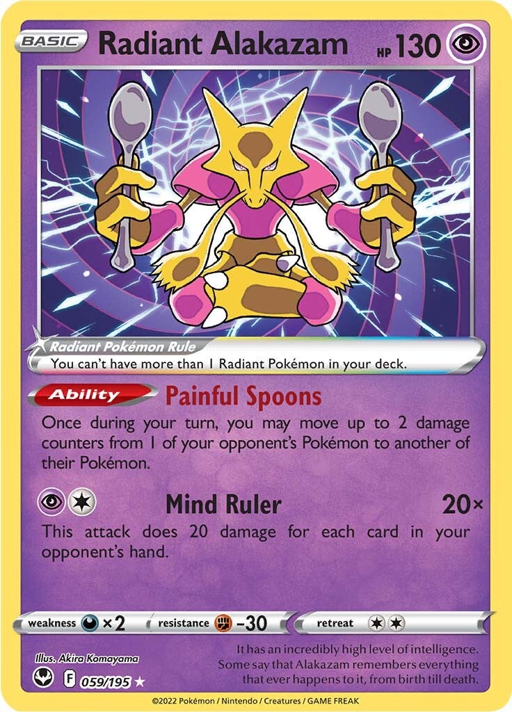Radiant Alakazam (059/195) [Sword & Shield: Silver Tempest] | Pegasus Games WI