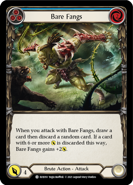 Bare Fangs (Blue) [EVR010] (Everfest)  1st Edition Rainbow Foil | Pegasus Games WI