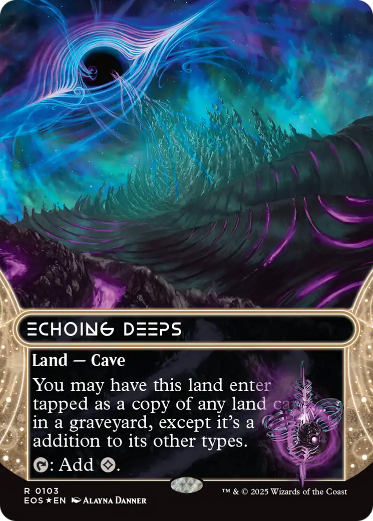 Echoing Deeps (0103) (Borderless) (Galaxy Foil) [Edge of Eternities: Stellar Sights] | Pegasus Games WI