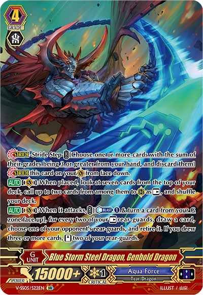 Blue Storm Steel Dragon, Genbold Dragon (V-SS05/S22EN) [Premium Collection 2020] | Pegasus Games WI