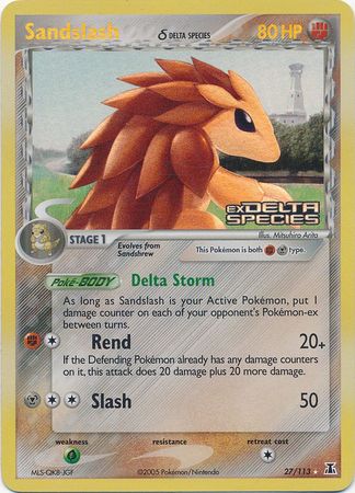 Sandslash (27/113) (Delta Species) (Stamped) [EX: Delta Species] | Pegasus Games WI