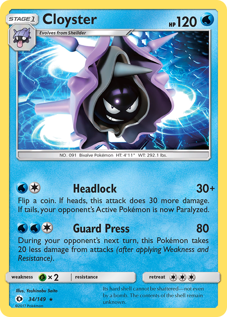 Cloyster (34/149) [Sun & Moon: Base Set] | Pegasus Games WI