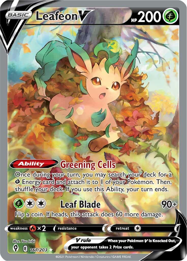 Leafeon V (167/203) [Sword & Shield: Evolving Skies] | Pegasus Games WI