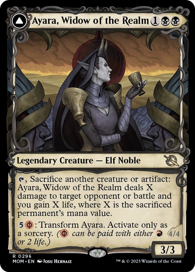 Ayara, Widow of the Realm // Ayara, Furnace Queen (Showcase Planar Booster Fun) [March of the Machine] | Pegasus Games WI