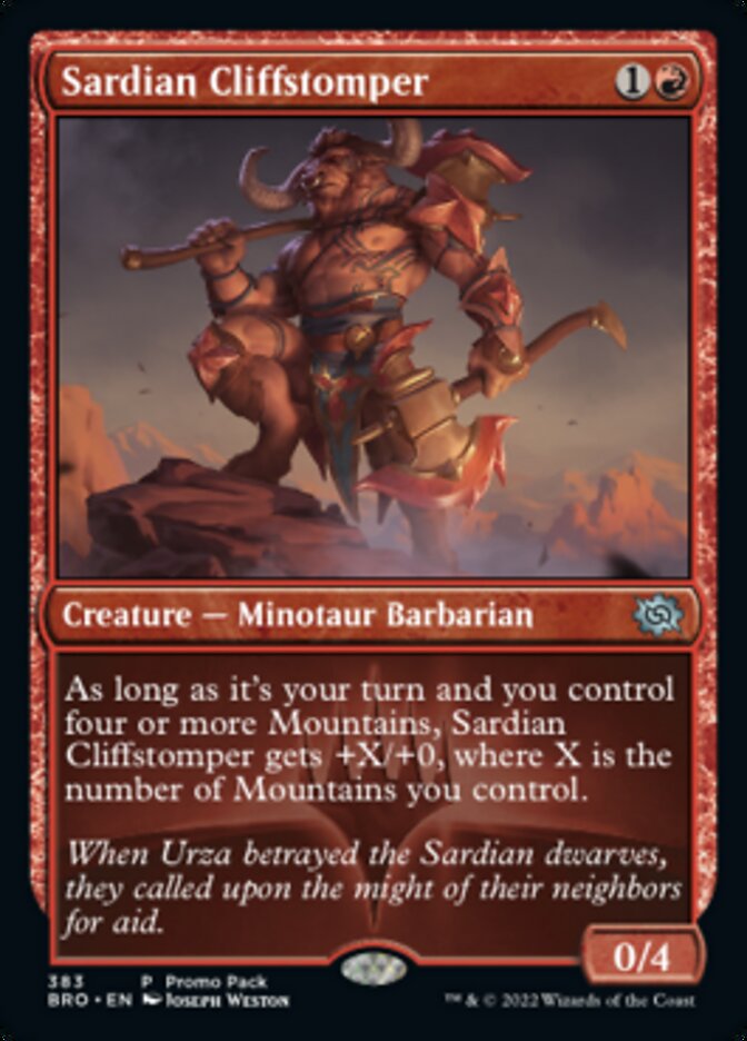 Sardian Cliffstomper (Promo Pack) [The Brothers' War Promos] | Pegasus Games WI