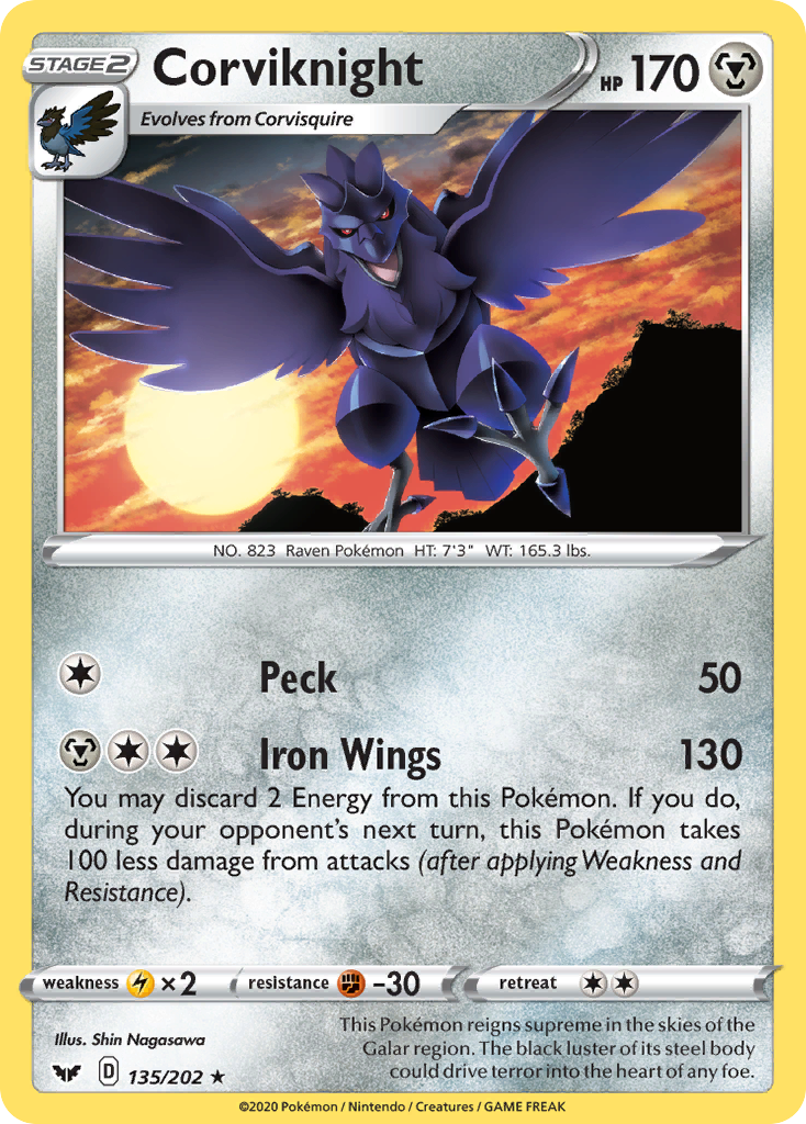 Corviknight (135/202) [Sword & Shield: Base Set] | Pegasus Games WI