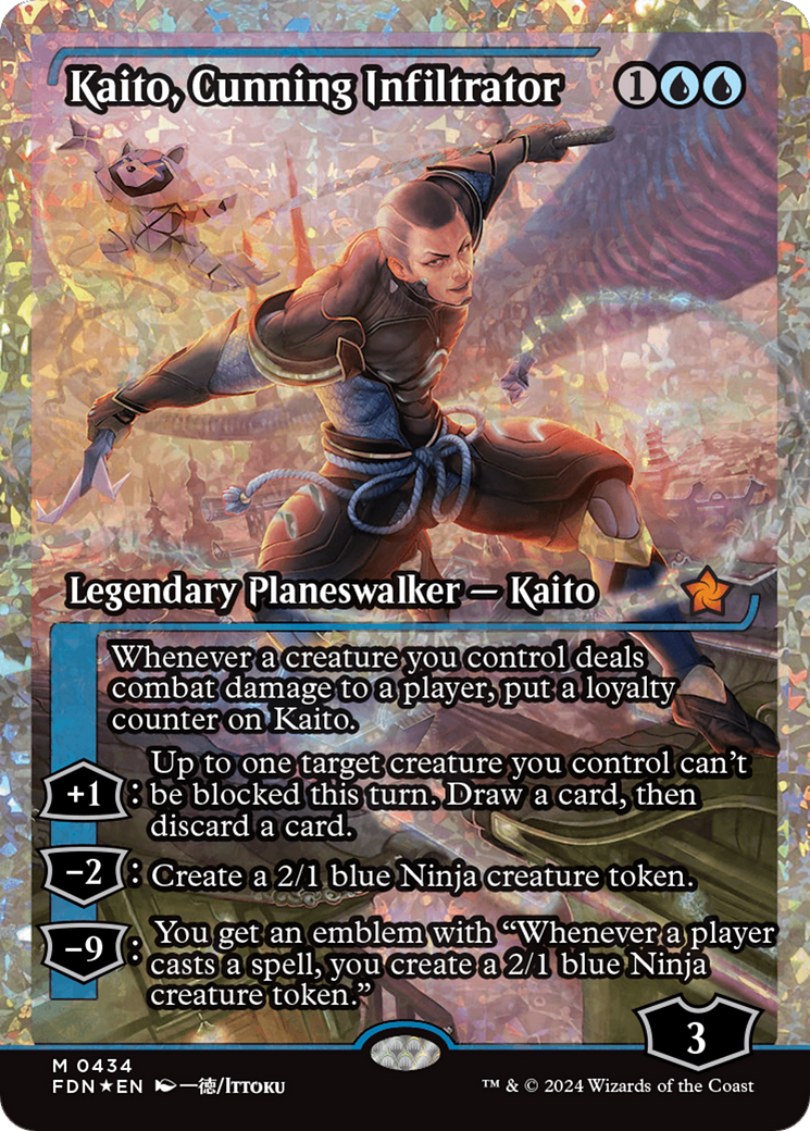 Kaito, Cunning Infiltrator (Showcase) (Frature Foil) [Foundations] | Pegasus Games WI