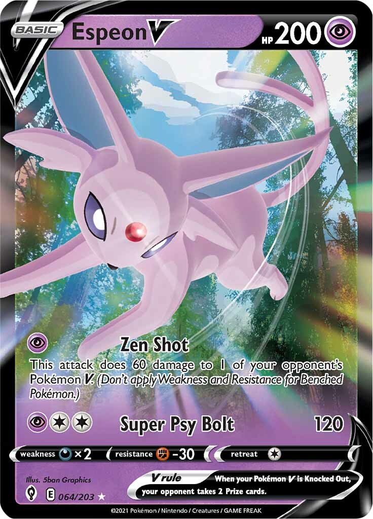 Espeon V (064/203) [Sword & Shield: Evolving Skies] | Pegasus Games WI