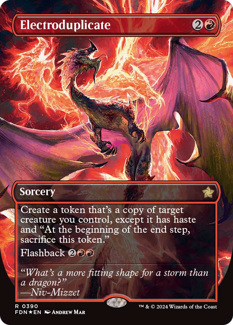 Electroduplicate (Borderless) (Mana Foil) [Foundations] | Pegasus Games WI