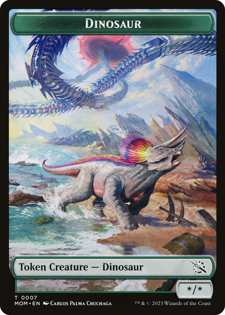 Elemental (09) // Dinosaur Double-Sided Token [March of the Machine Tokens] | Pegasus Games WI