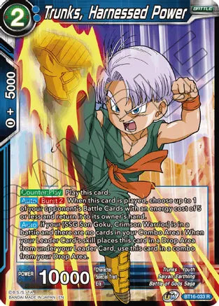 Trunks, Harnessed Power (BT16-033) [Realm of the Gods] | Pegasus Games WI