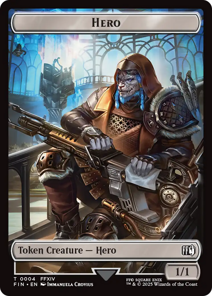 Hero (0004) // Wizard (0015) Double-Sided Token [FINAL FANTASY Tokens] | Pegasus Games WI