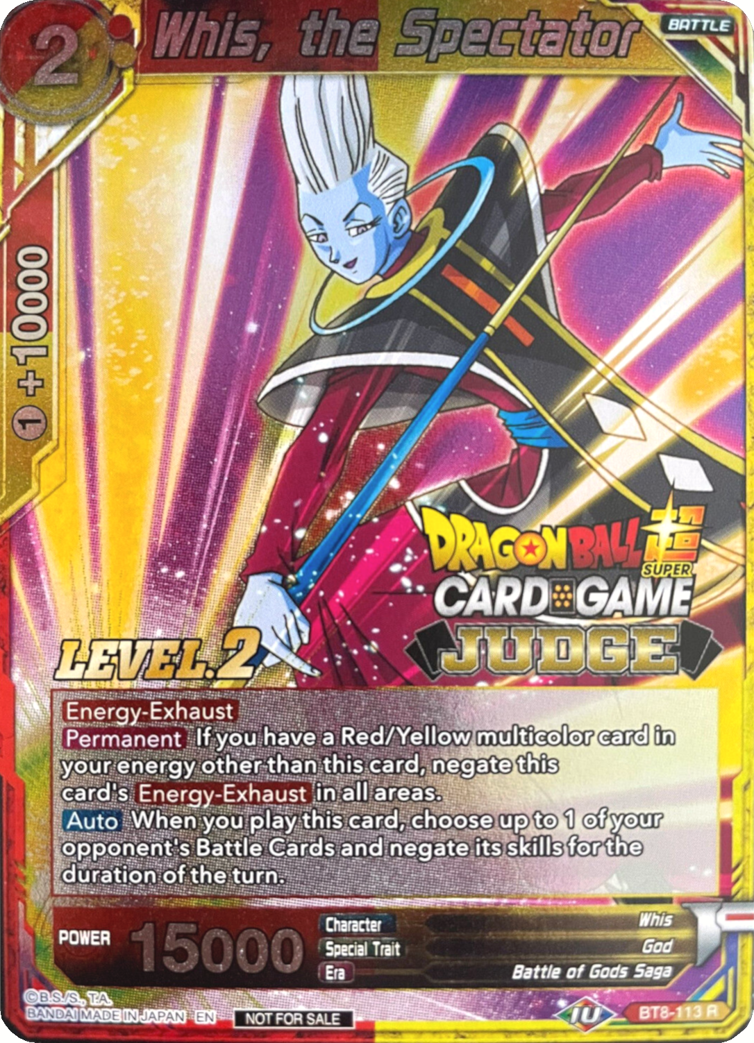 Whis, the Spectator (Level 2) (BT8-113) [Judge Promotion Cards] | Pegasus Games WI