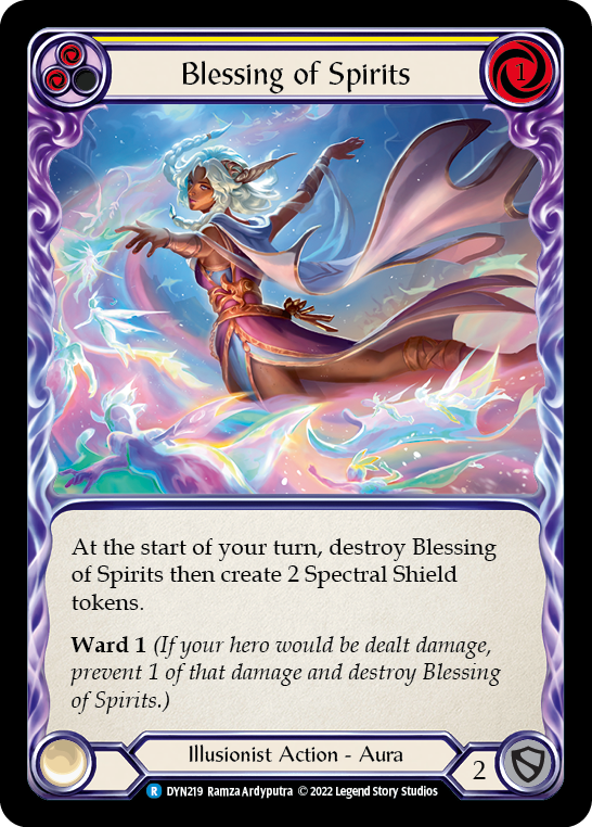 Blessing of Spirits (Yellow) [DYN219] (Dynasty)  Rainbow Foil | Pegasus Games WI