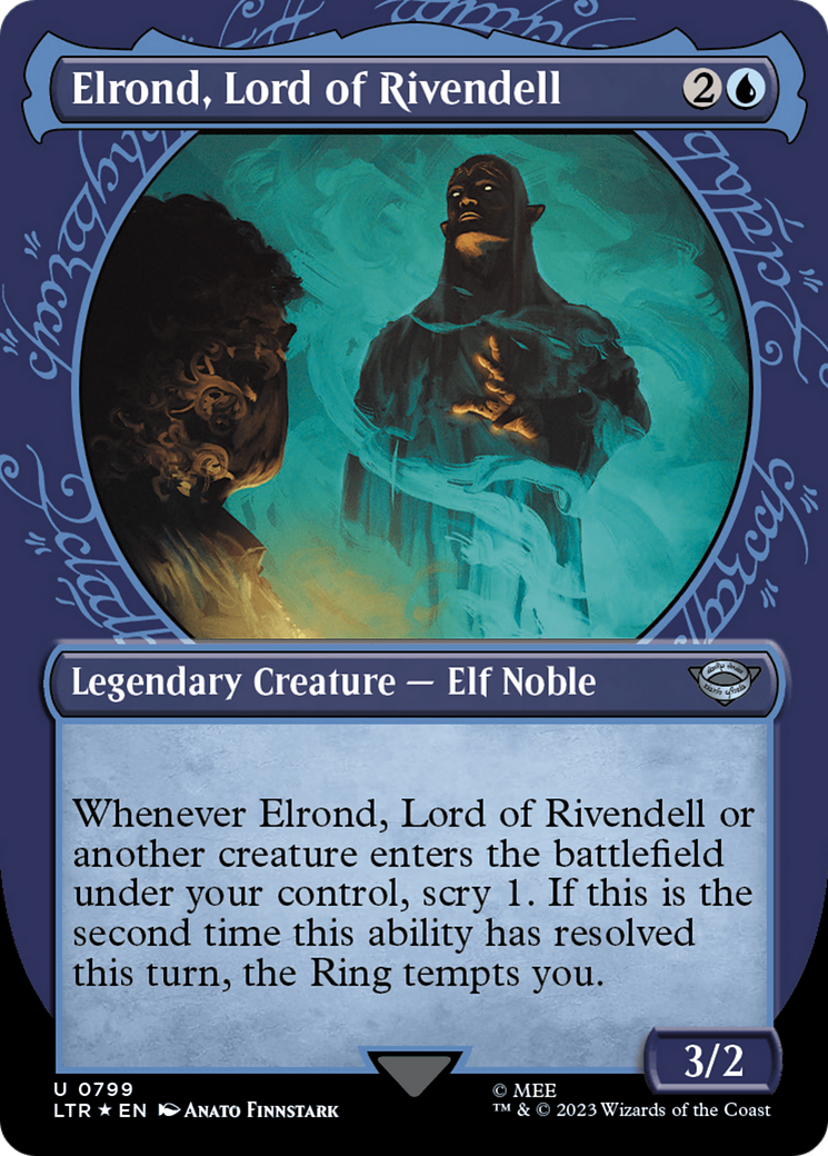 Elrond, Lord of Rivendell (Showcase) (Surge Foil) [The Lord of the Rings: Tales of Middle-Earth] | Pegasus Games WI