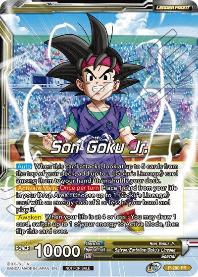 Son Goku Jr. // SS Son Goku Jr., Scion of the Lineage (Gold Stamped) (P-290) [Promotion Cards] | Pegasus Games WI