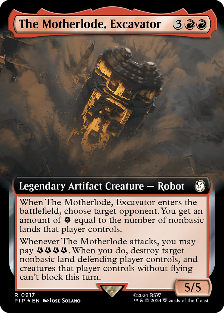 The Motherlode, Excavator (Extended Art) (Surge Foil) [Fallout] | Pegasus Games WI
