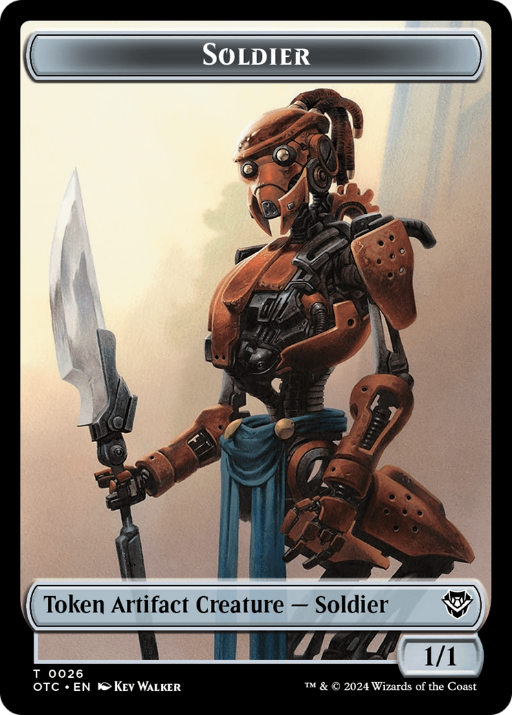 Elemental (0014) // Soldier (0026) Double-Sided Token [Outlaws of Thunder Junction Commander Tokens] | Pegasus Games WI