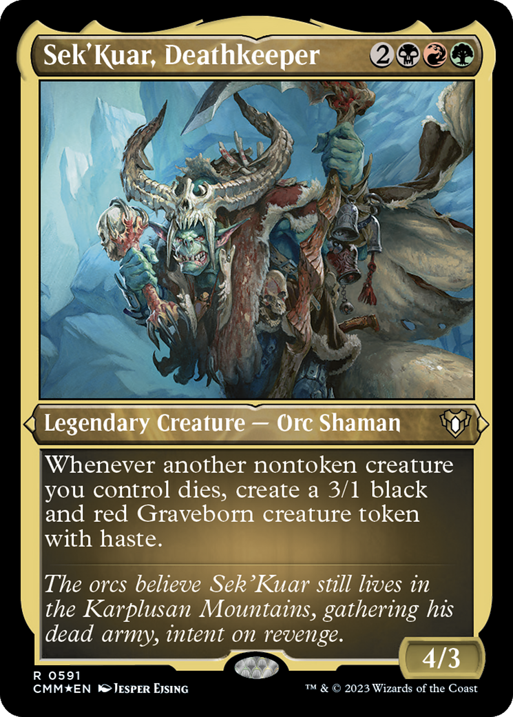 Sek'Kuar, Deathkeeper (Foil Etched) [Commander Masters] | Pegasus Games WI